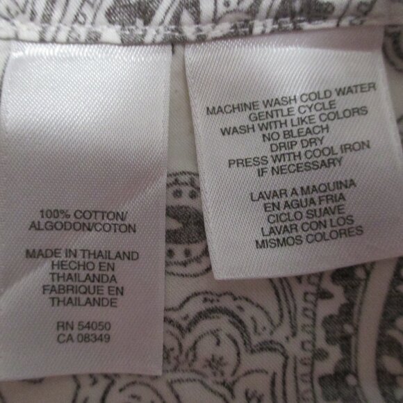 Jones New York top long sleeve button down brown and cream cotton blouse size 2x - Picture 3 of 8